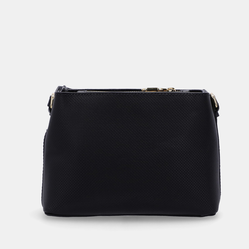 BOLSA SELENA TIRACOLO PEQUENA TRAMADO PRETO - 1