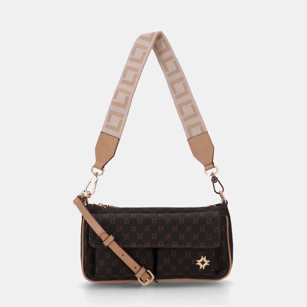 BOLSA BAGUETE PEQUENA MONOGRAMA LL MOCCA - 0