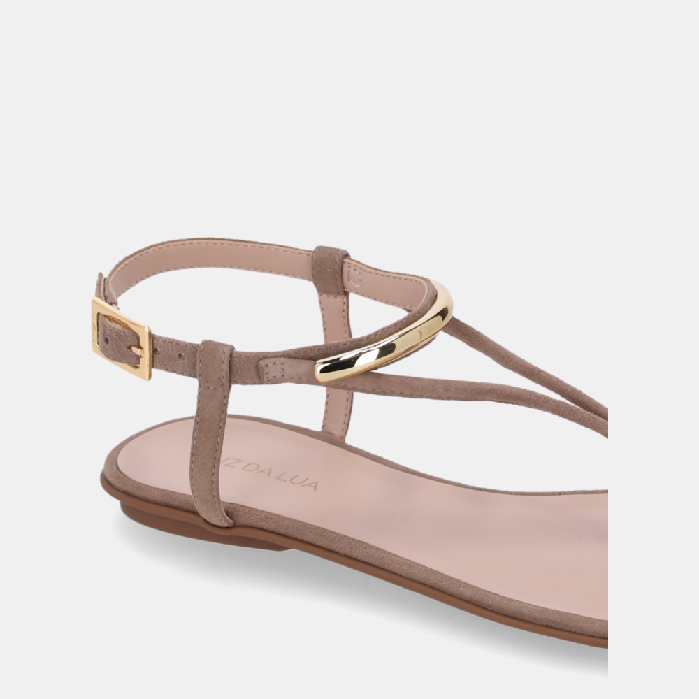 SANDÁLIA RASTEIRA KID SUEDE TAUPE - 3