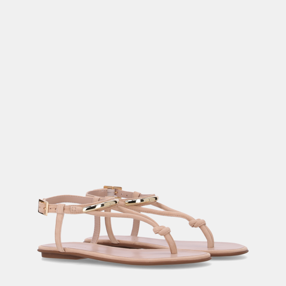 SANDÁLIA RASTEIRA KID SUEDE BEIGE - 1