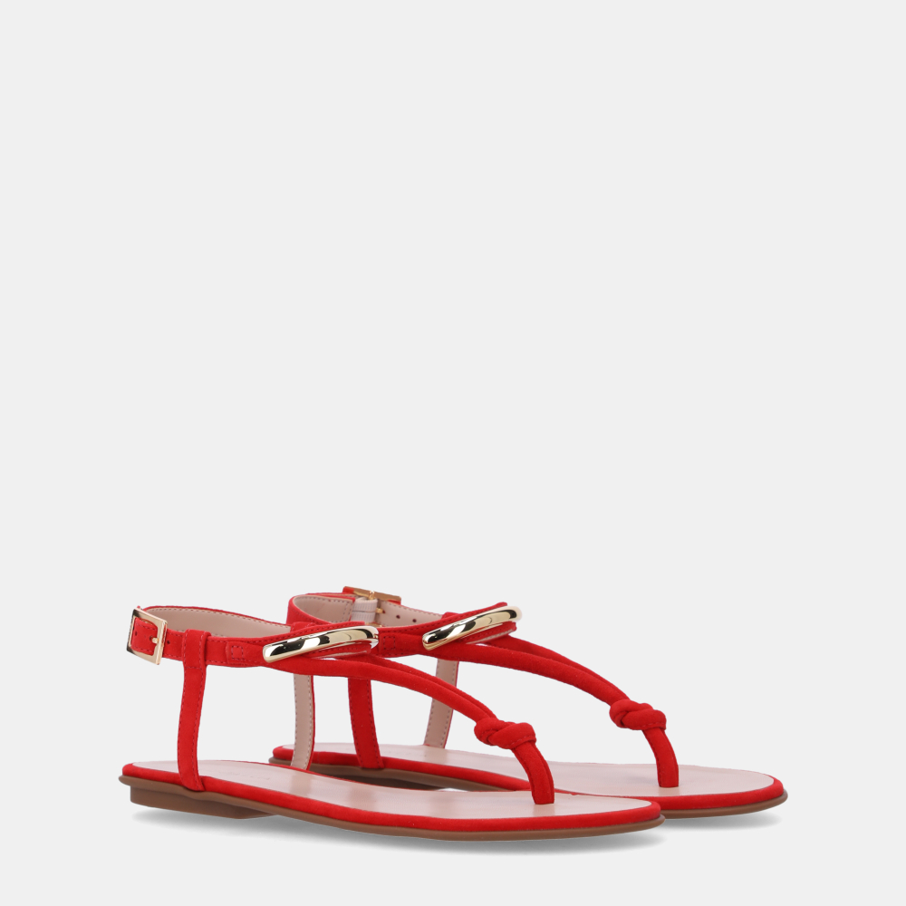 SANDÁLIA RASTEIRA KID SUEDE ACEROLA RED - 1