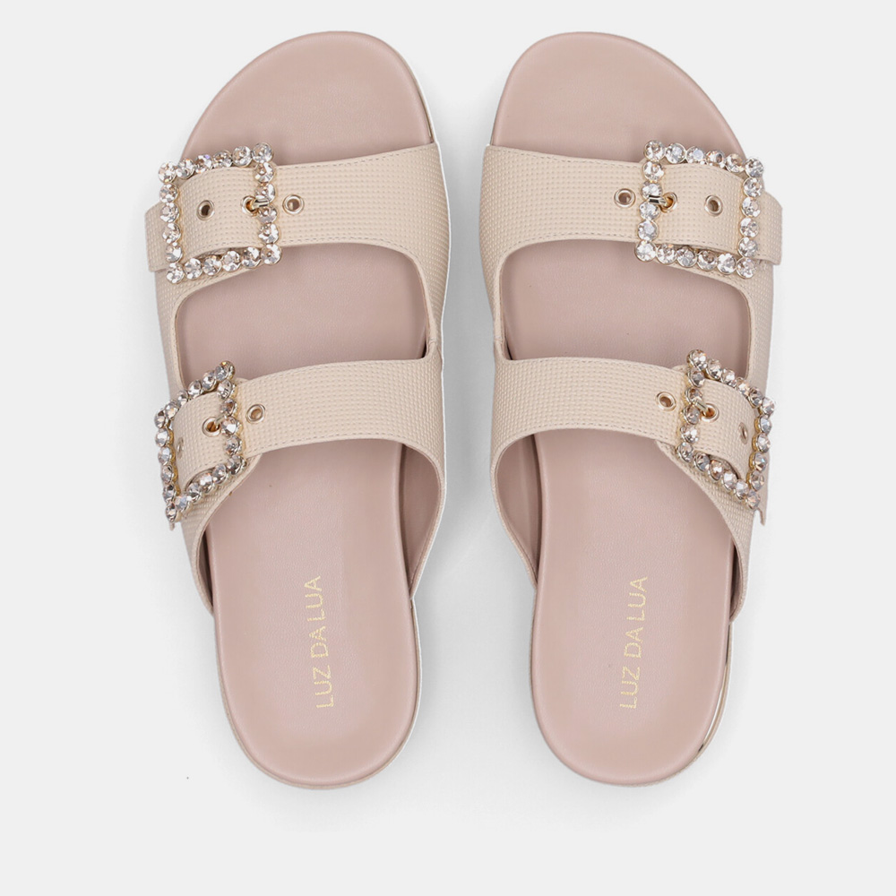 CHINELO FLATFORM TRAMADO MARFIM - 3