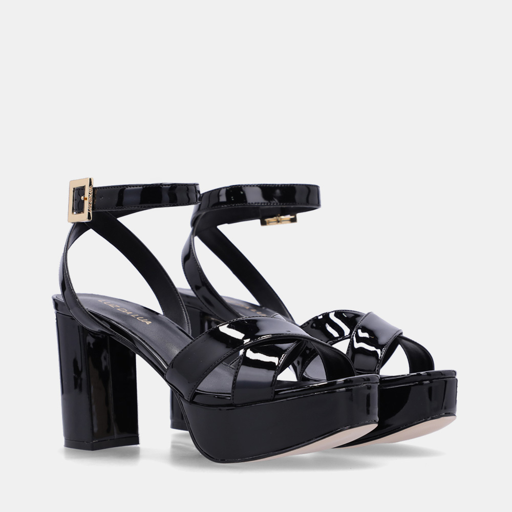 SANDÁLIA/PLATAFORMA VERNIZ PU PRETO - 1