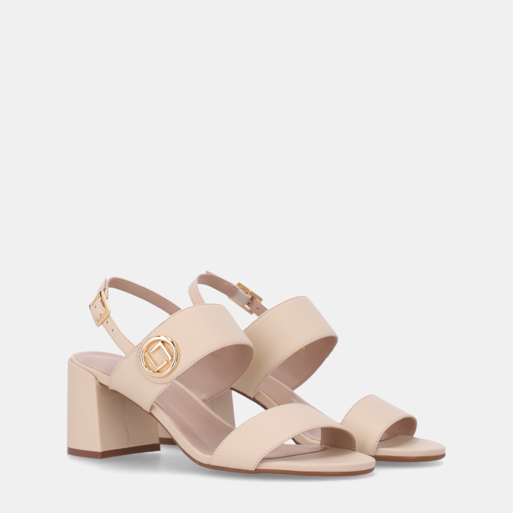 SANDÁLIA SALTO TEAR MARFIM - 1