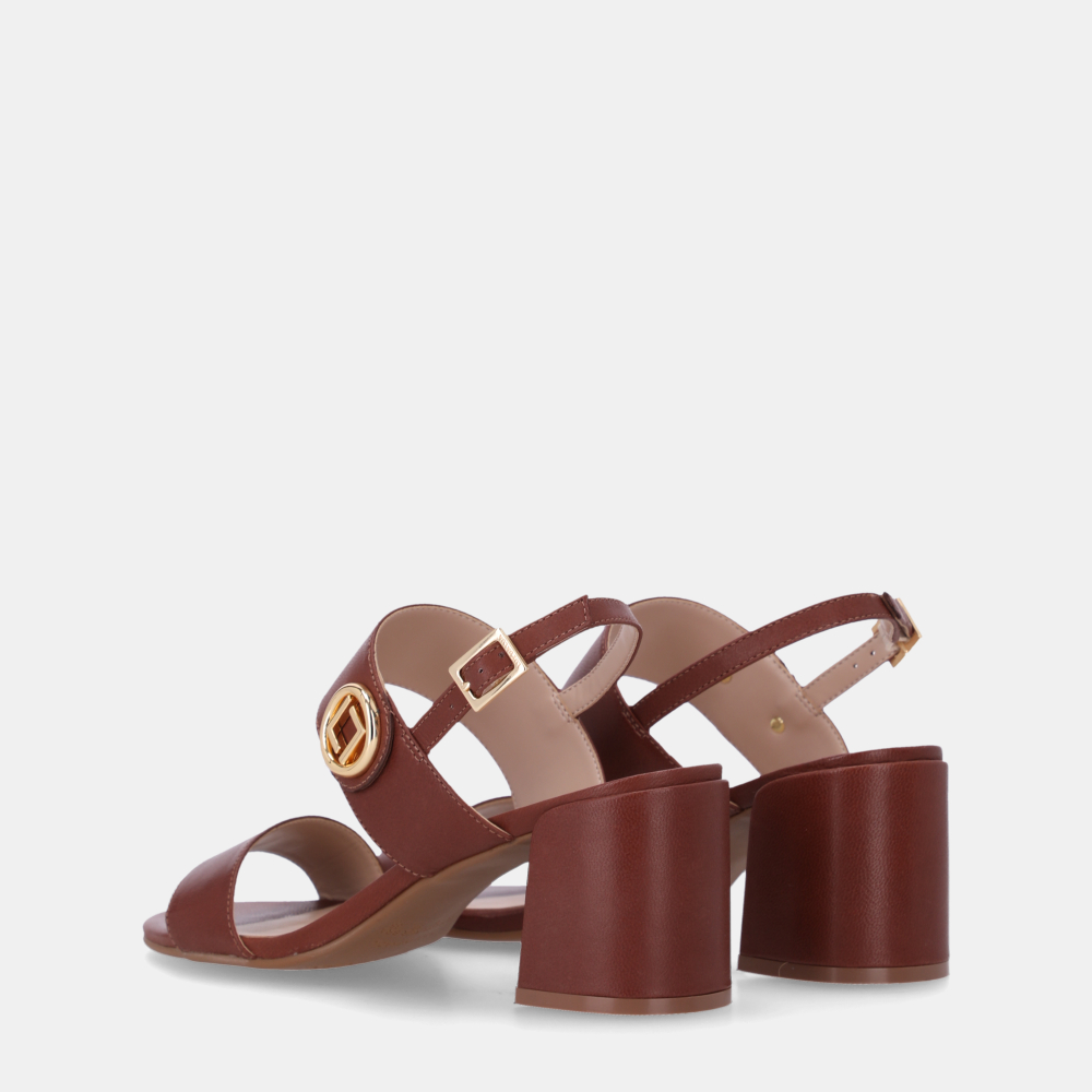 SANDÁLIA SALTO CABRA MARRONE - 2