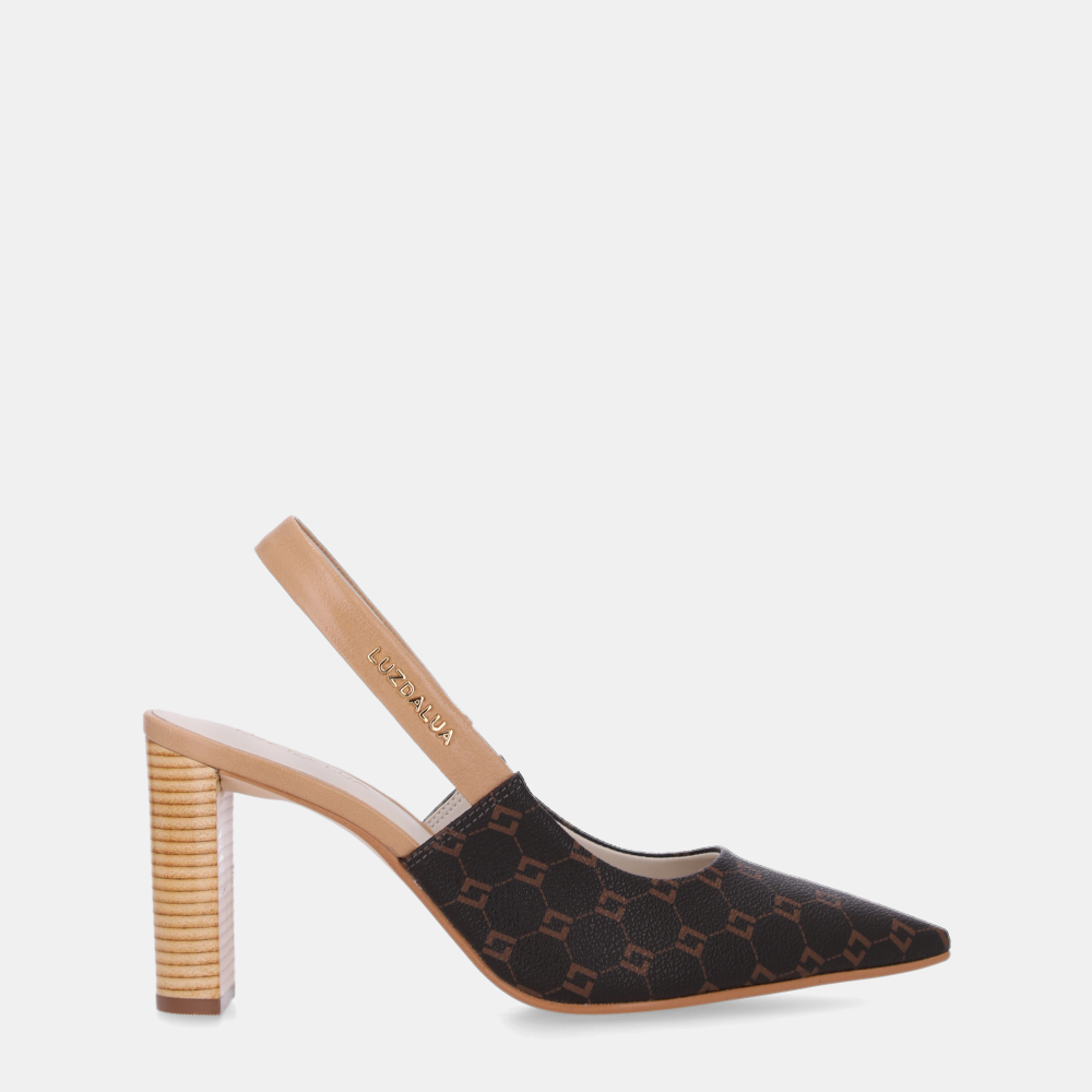 SLINGBACK MONOGRAMA MOCCA COM ATACAMA BUTTER - 0