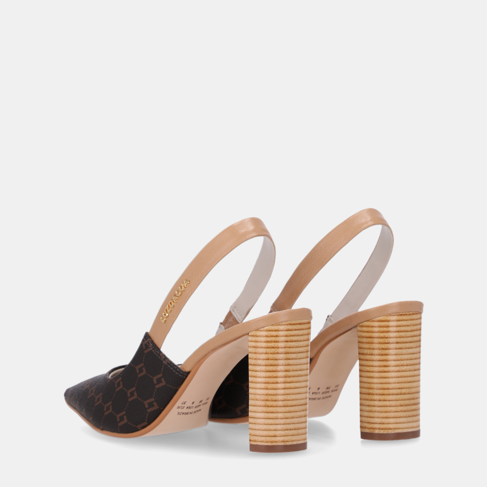 SLINGBACK MONOGRAMA MOCCA COM ATACAMA BUTTER - 2