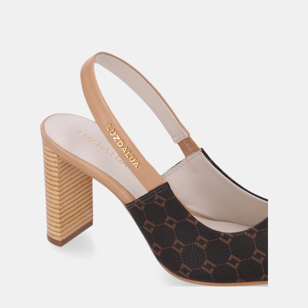 SLINGBACK MONOGRAMA MOCCA COM ATACAMA BUTTER - 3
