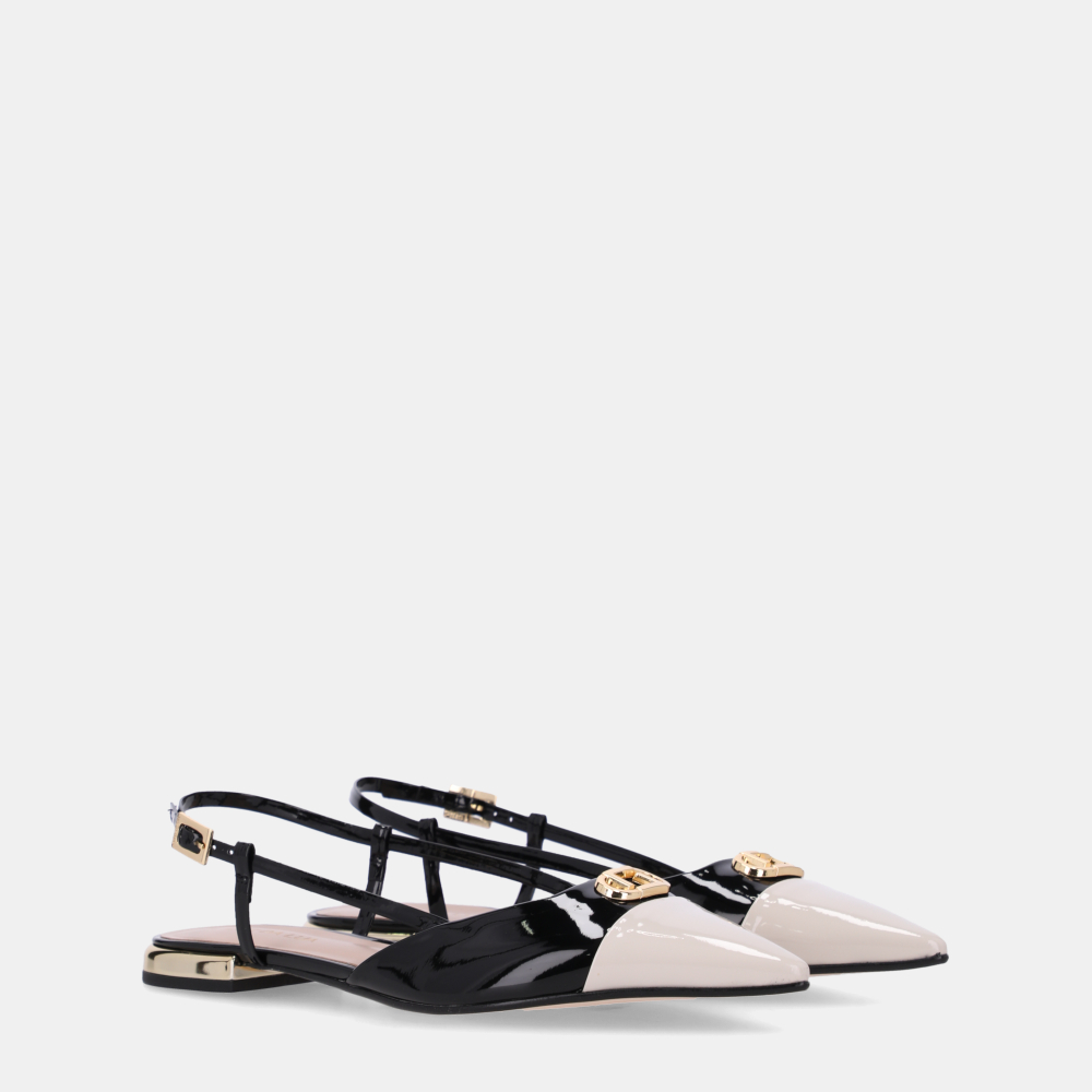 SLINGBACK VERNIZ PU PANNA/VERNIZ PU PRETO SLINGBACK VERNIZ PU PANNA/VERNIZ PU PRETO - 1