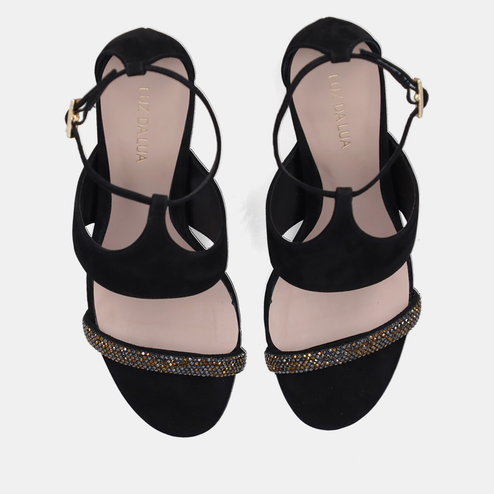 SANDÁLIA TIRA STRASS BRONZATO COM CERVO PRETO - 2