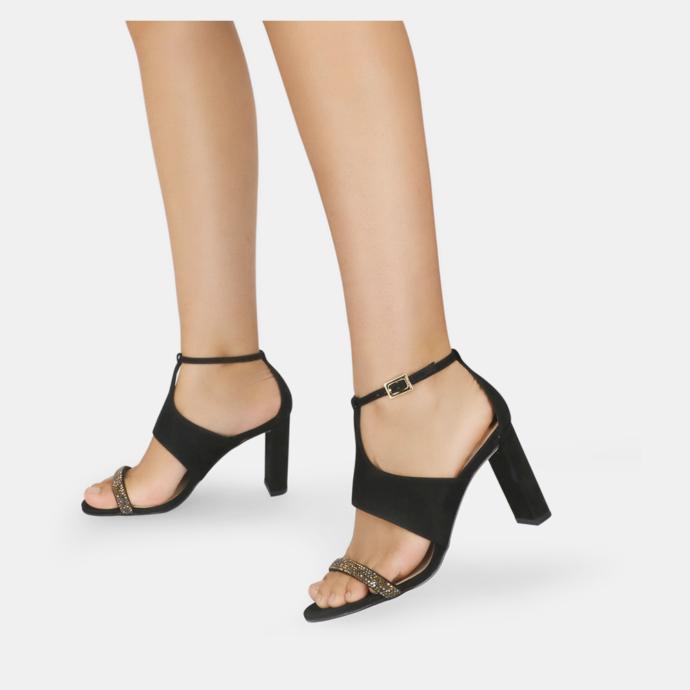 SANDÁLIA TIRA STRASS BRONZATO COM CERVO PRETO - 3