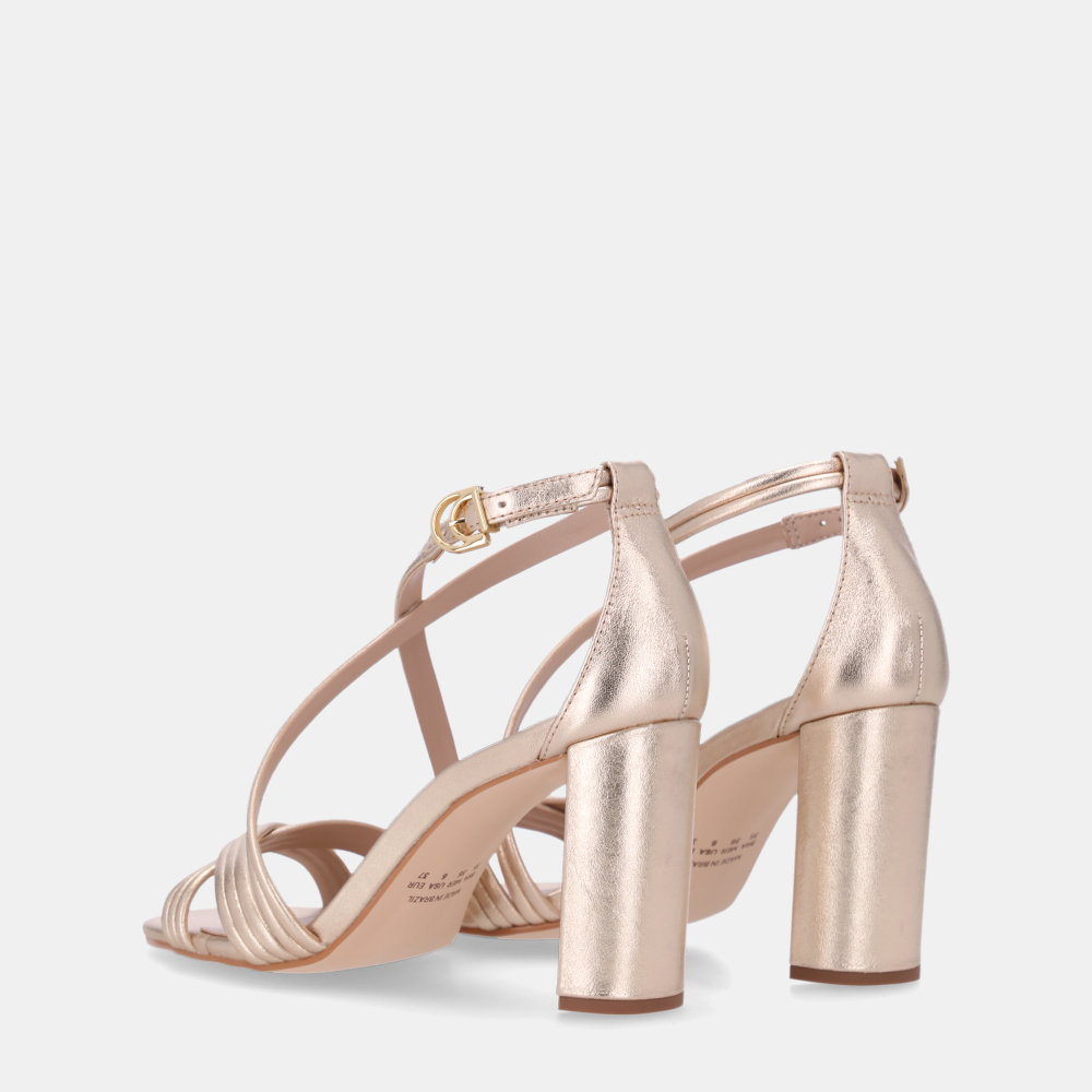 SANDÁLIA DE SALTO LAMINATI OURO - 2