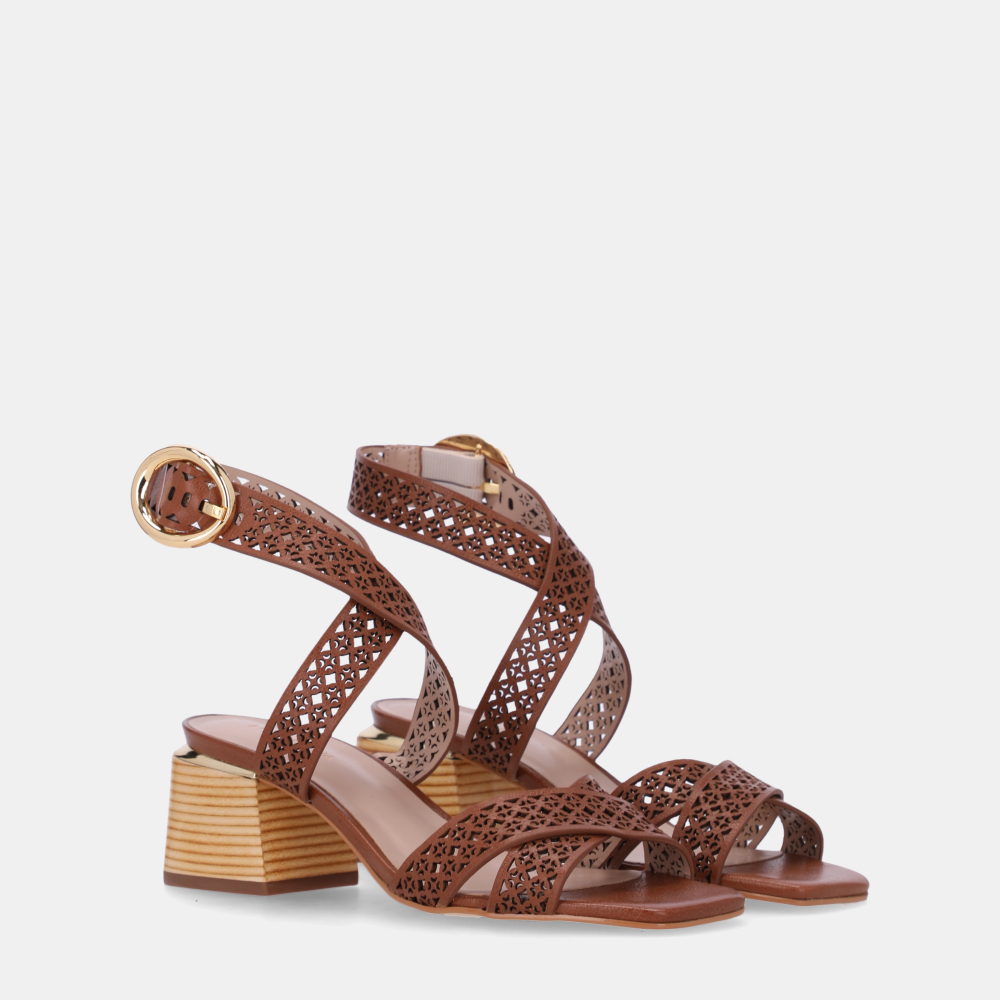 SANDÁLIA DE SALTO ATACAMA ÂMBAR - 1