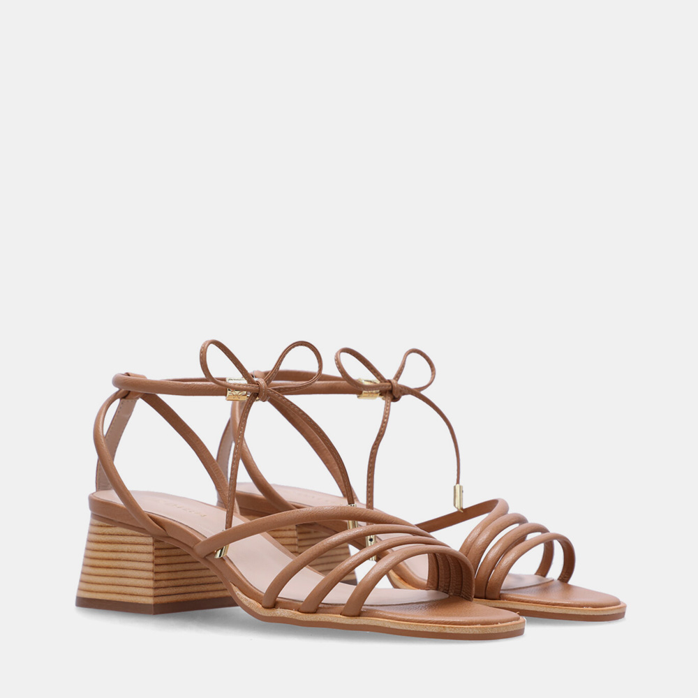 SANDÁLIA DE SALTO SAARA AMÊNDOA SANDÁLIA DE SALTO SAARA AMÊNDOA - 1